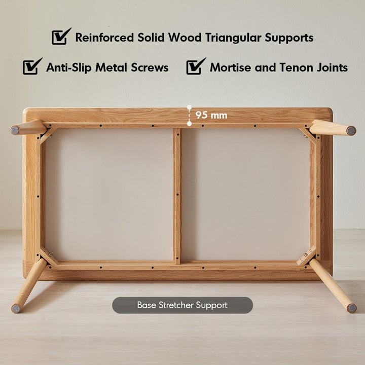 Scandinavian Beech Wood Sintered Stone Dining Table LUNA