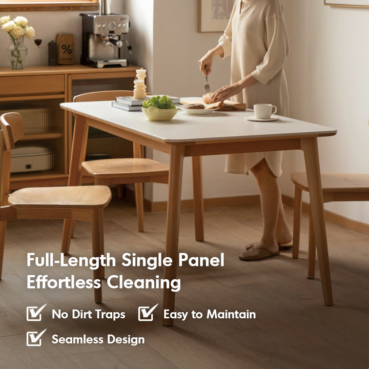 Scandinavian Beech Wood Sintered Stone Dining Table LUNA