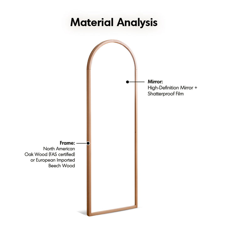 Scandinavian Beech Wood Wall Hanging Dressing Mirror GLIMMER