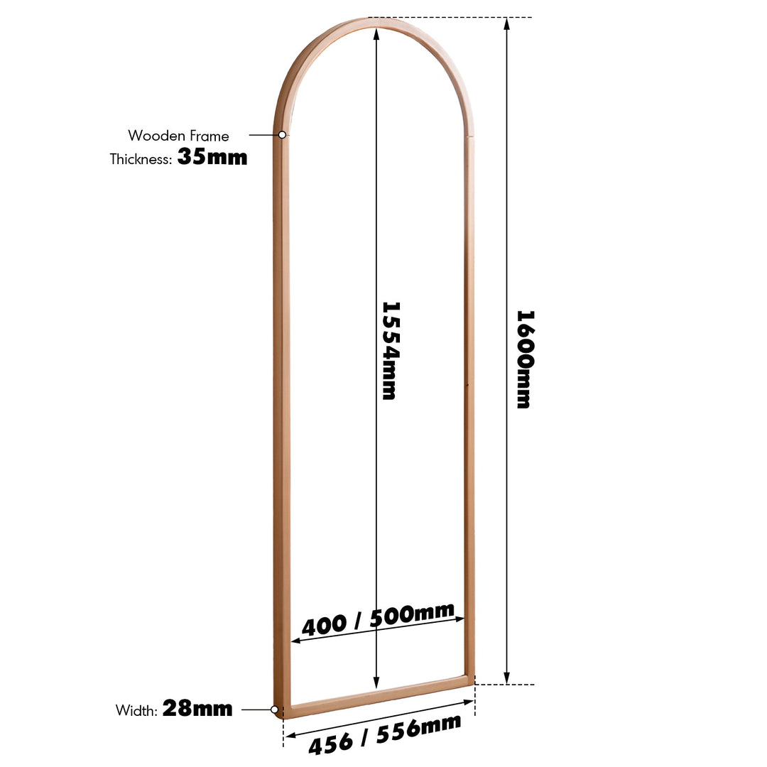 Scandinavian Beech Wood Wall Hanging Dressing Mirror GLIMMER