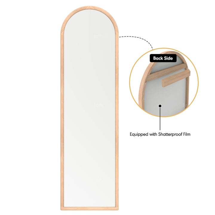 Scandinavian Beech Wood Wall Hanging Dressing Mirror GLIMMER