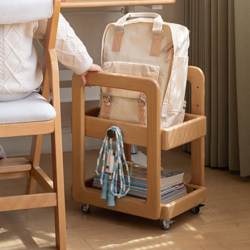 Scandinavian Beech Wood Wheeled Trolley Side Table VERA Good to Know Preview-1