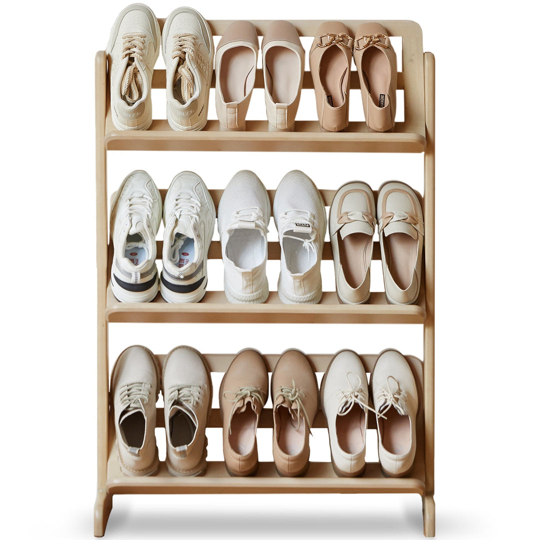 Scandinavian Birch Wood Shoe Shelf LINA