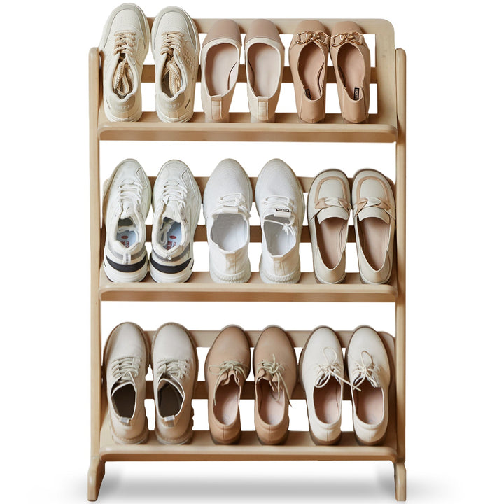 Scandinavian Birch Wood Shoe Shelf LINA