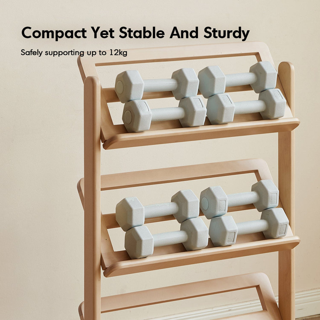 Scandinavian Birch Wood Shoe Shelf LINA