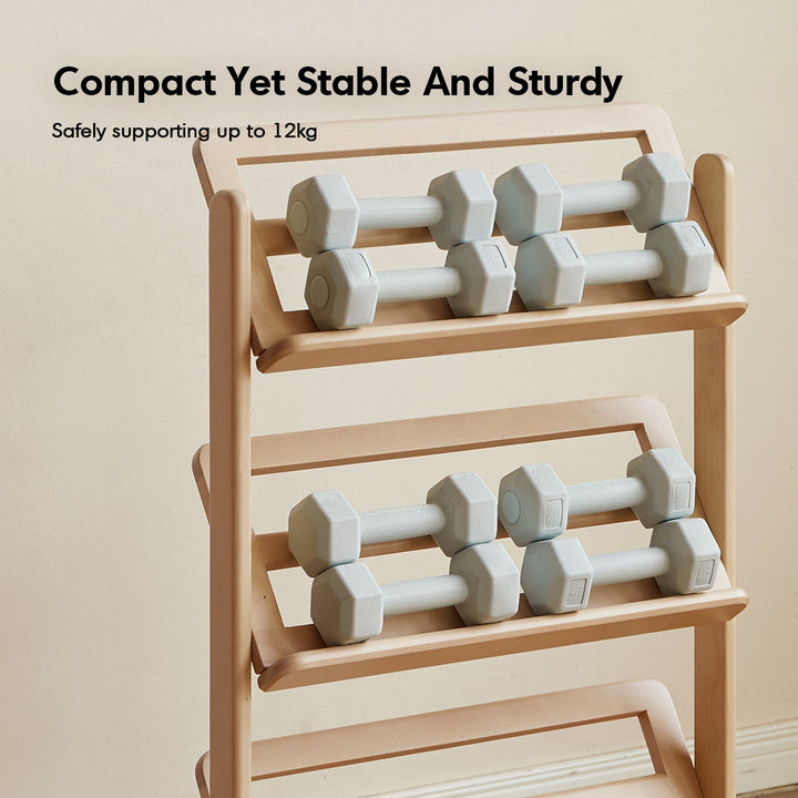 Scandinavian Birch Wood Shoe Shelf LINA