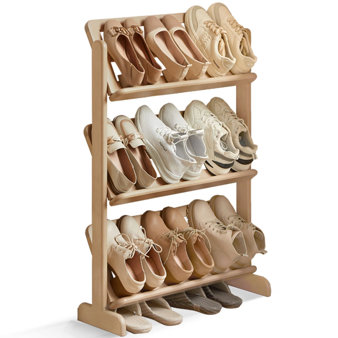 Scandinavian Birch Wood Shoe Shelf LINA