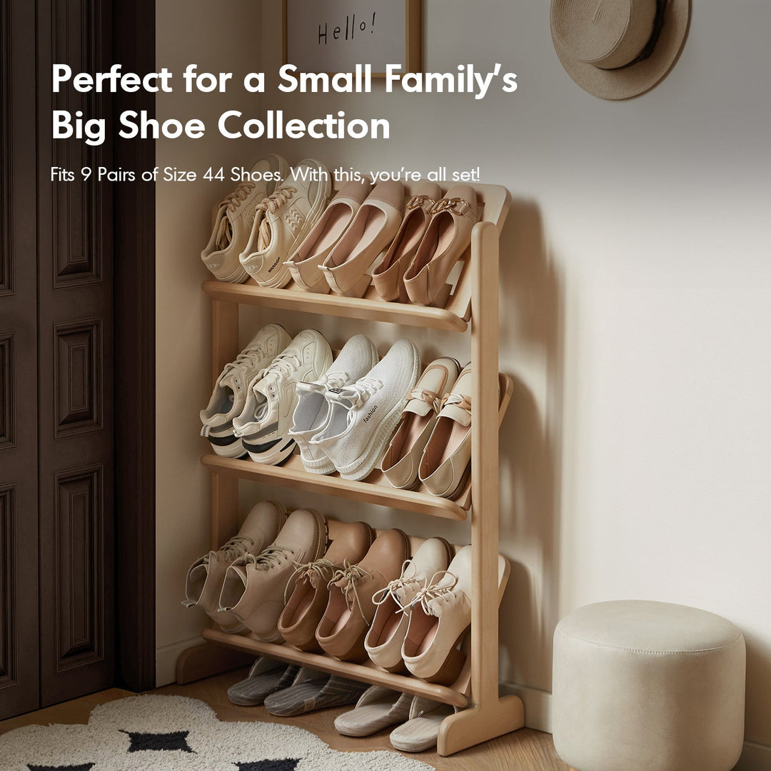 Scandinavian Birch Wood Shoe Shelf LINA