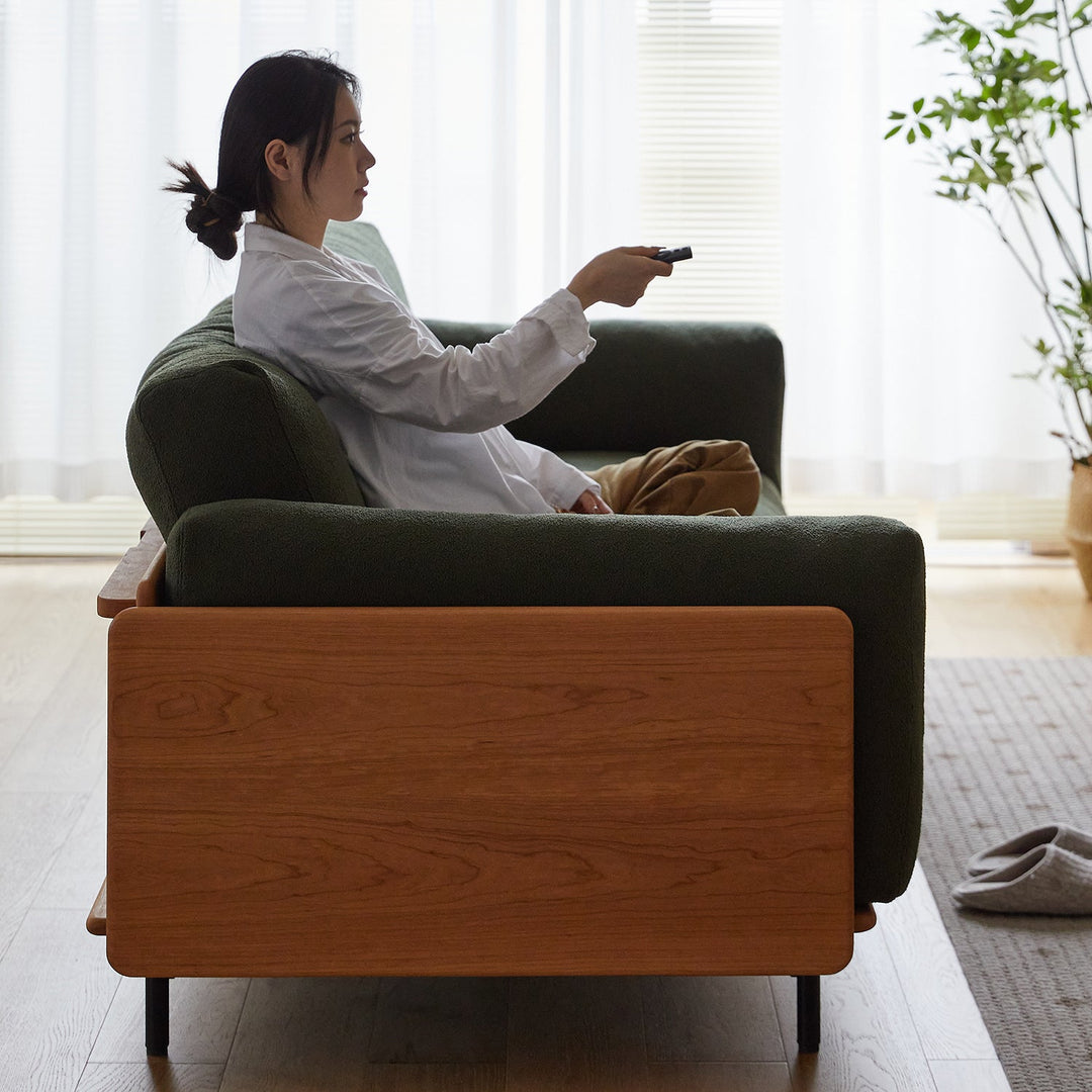 Scandinavian Boucle Fabric 2 Seater Sofa HARVEST