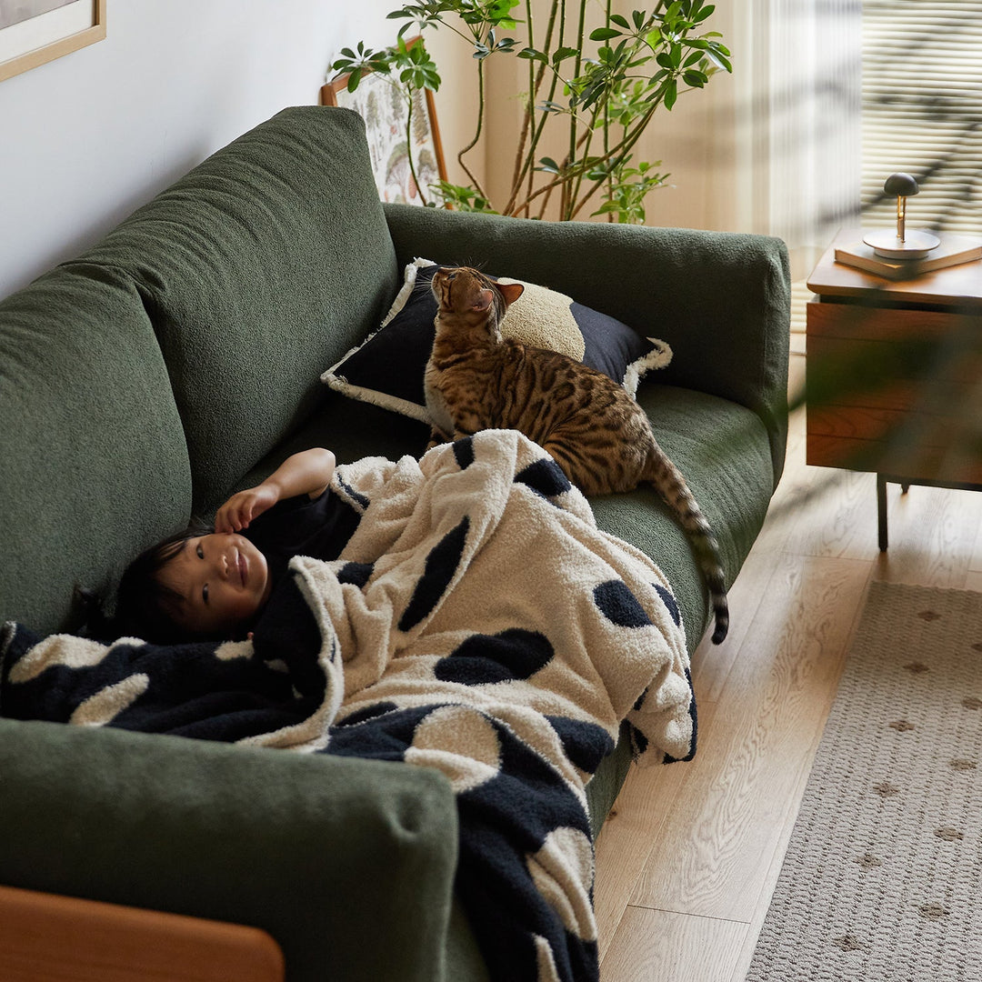 Scandinavian Boucle Fabric 2 Seater Sofa HARVEST