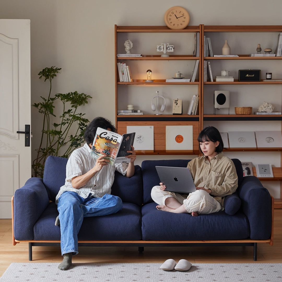 Scandinavian Boucle Fabric 2 Seater Sofa HARVEST