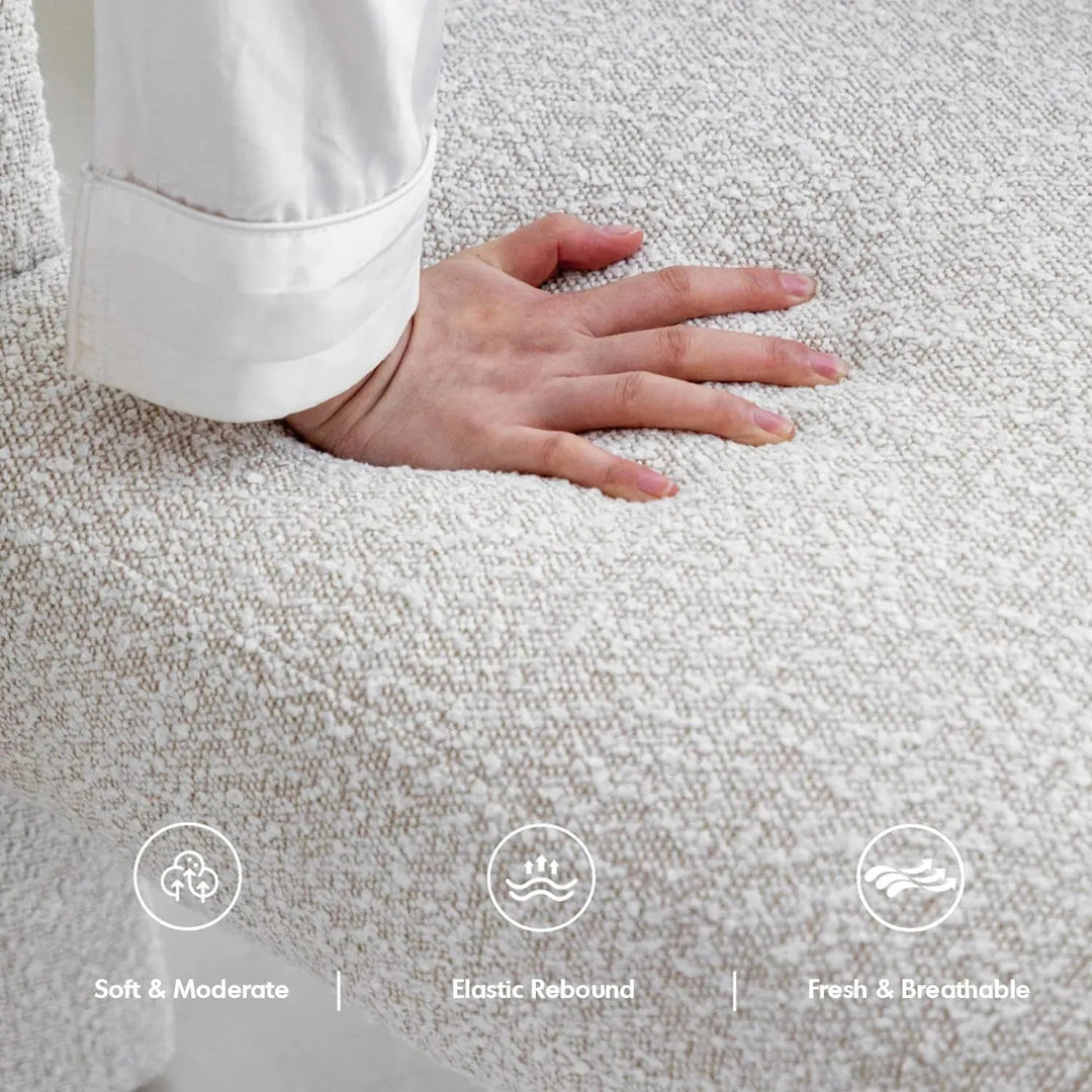 Cream Boucle Fabric Dining Chair WHIM