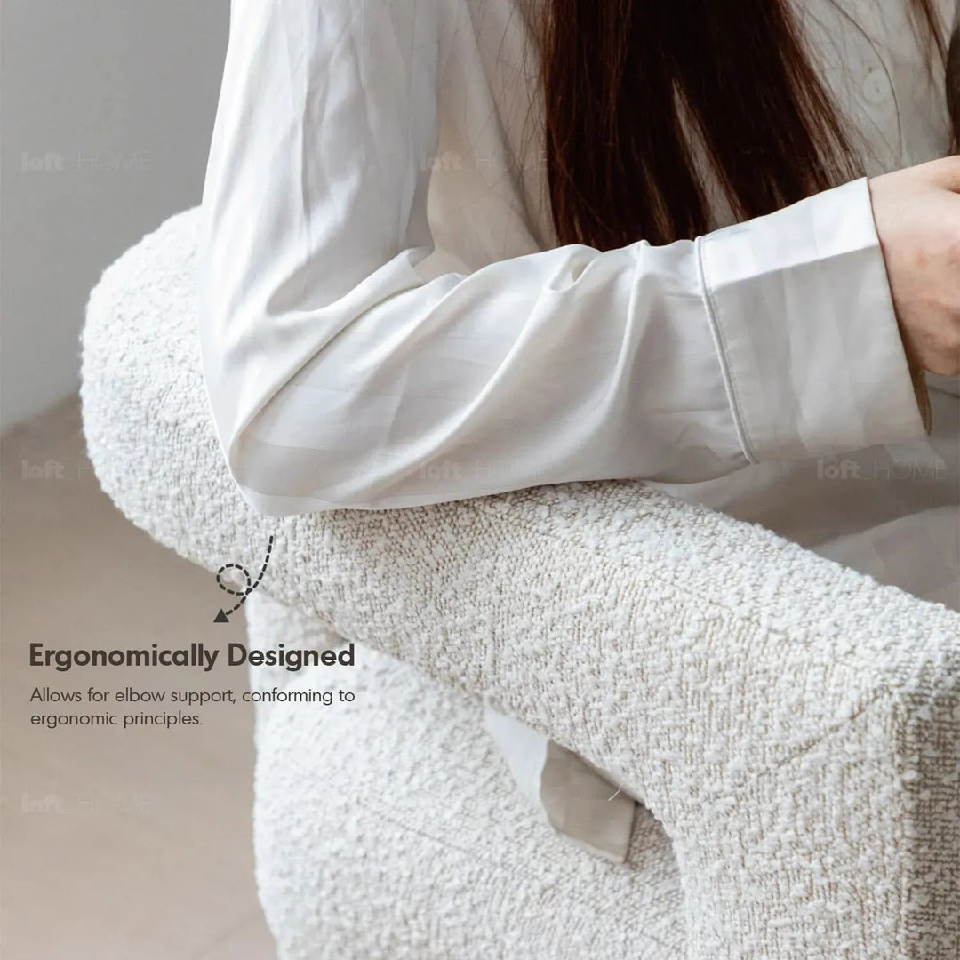 Cream Boucle Fabric Dining Chair WHIM