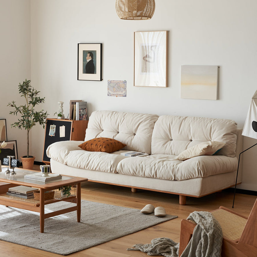 Scandinavian cat scratch resistant fabric 3 seater sofa nimbus primary product view.