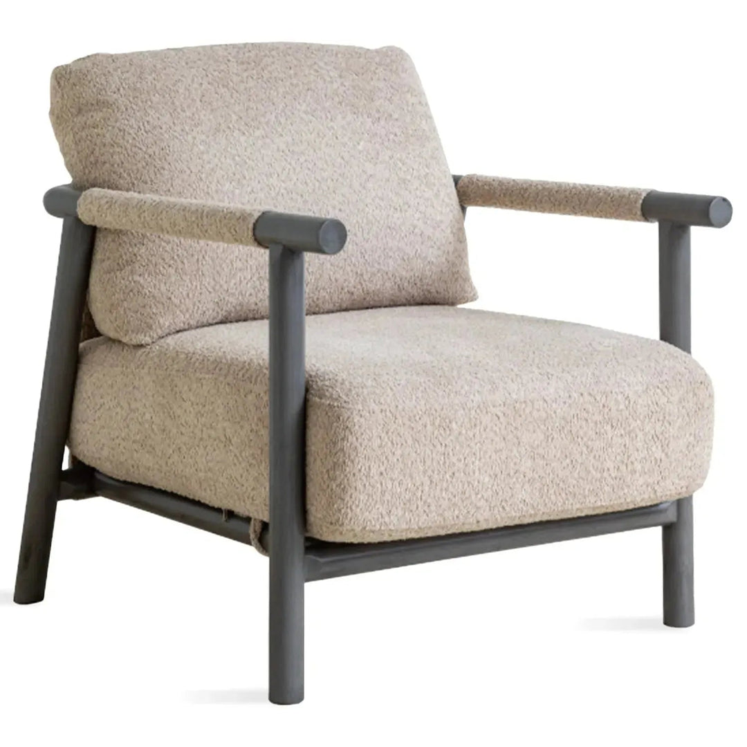 Japandi chenille velvet fabric 1 seater sofa sence detail 8.