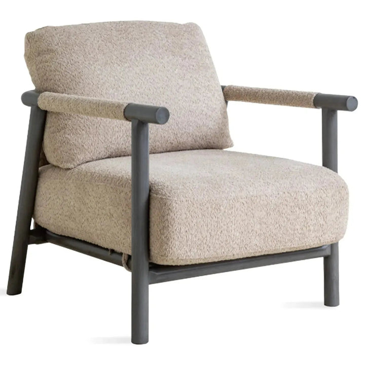 Japandi chenille velvet fabric 1 seater sofa sence detail 8.