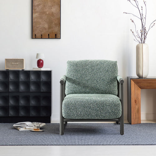 Japandi Chenille Velvet Fabric 1 Seater Sofa SENCE Good to Know Preview-1