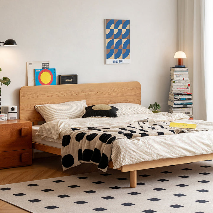 Scandinavian Cherry Wood Bed ISLE