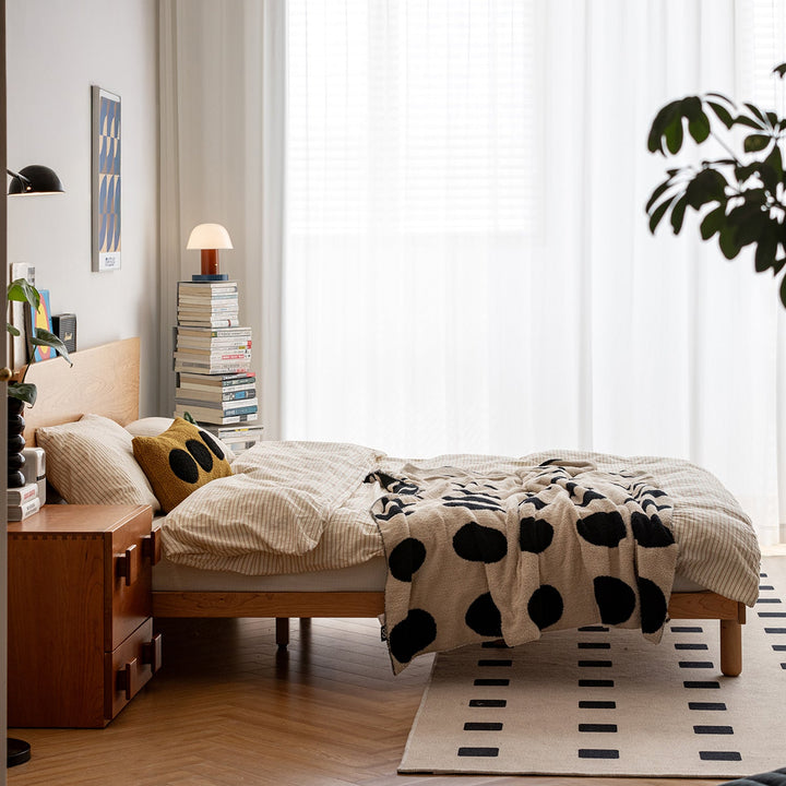 Scandinavian Cherry Wood Bed ISLE