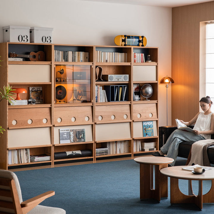 Scandinavian Cherry Wood Bookshelf TIME