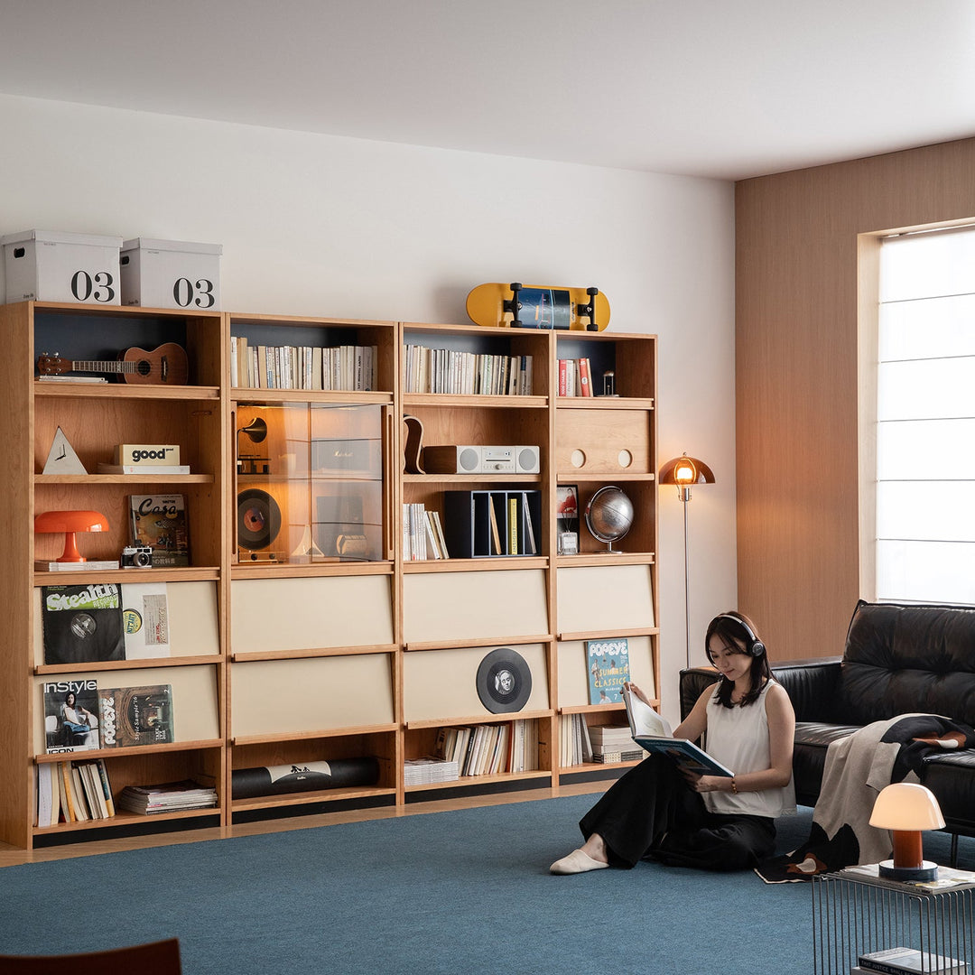 Scandinavian Cherry Wood Bookshelf TIME