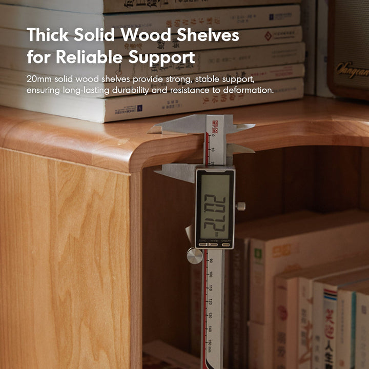 Scandinavian cherry wood corner bookshelf cornera situational feels.