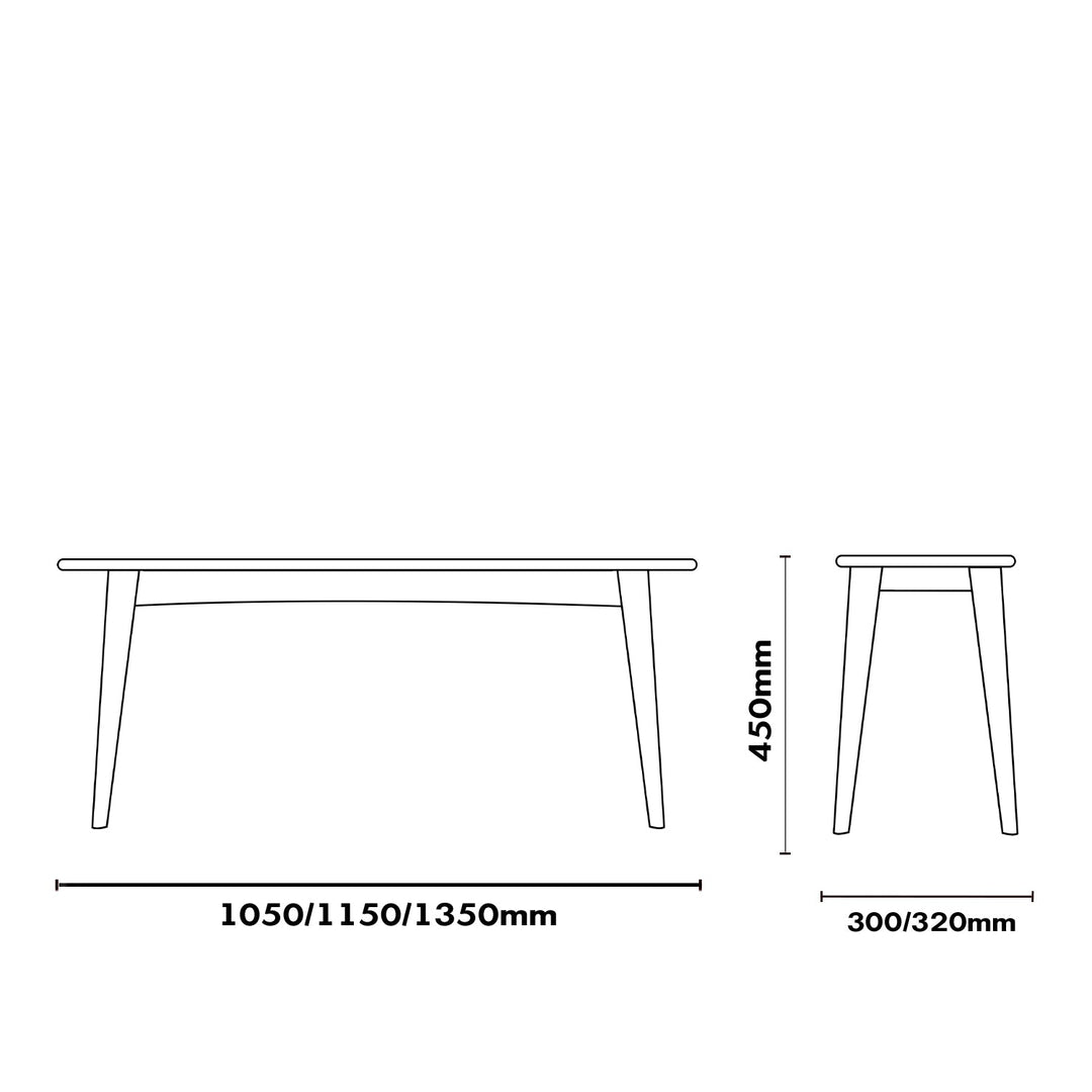 Scandinavian Cherry Wood Dining Bench GREEN