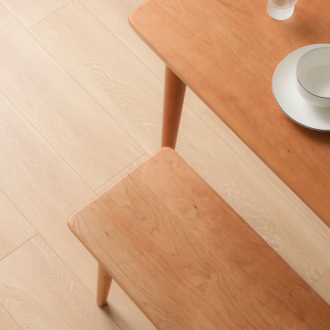 Scandinavian Cherry Wood Dining Bench GREEN