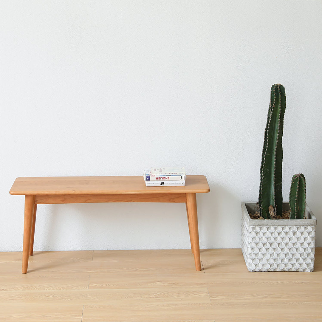 Scandinavian Cherry Wood Dining Bench GREEN