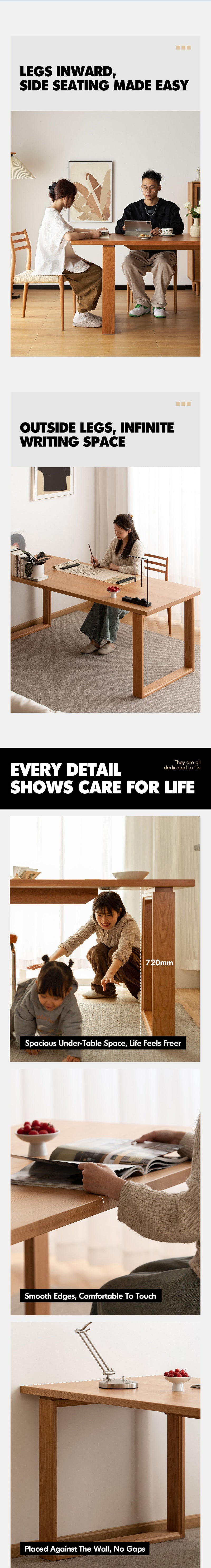 Scandinavian Cherry Wood Dining Table BLUE WHALE More Details and Instruction_6