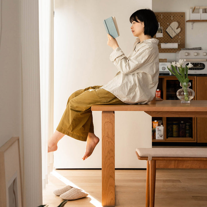 Scandinavian Cherry Wood Dining Table BLUE WHALE