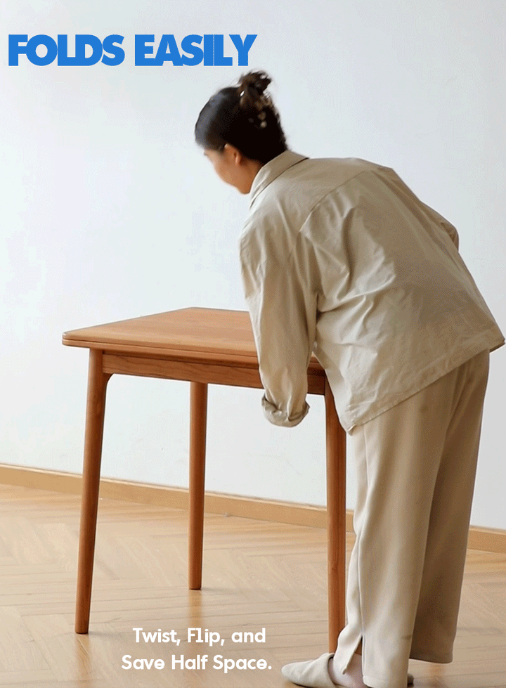 Scandinavian Cherry Wood Extendable Dining Table FOREST