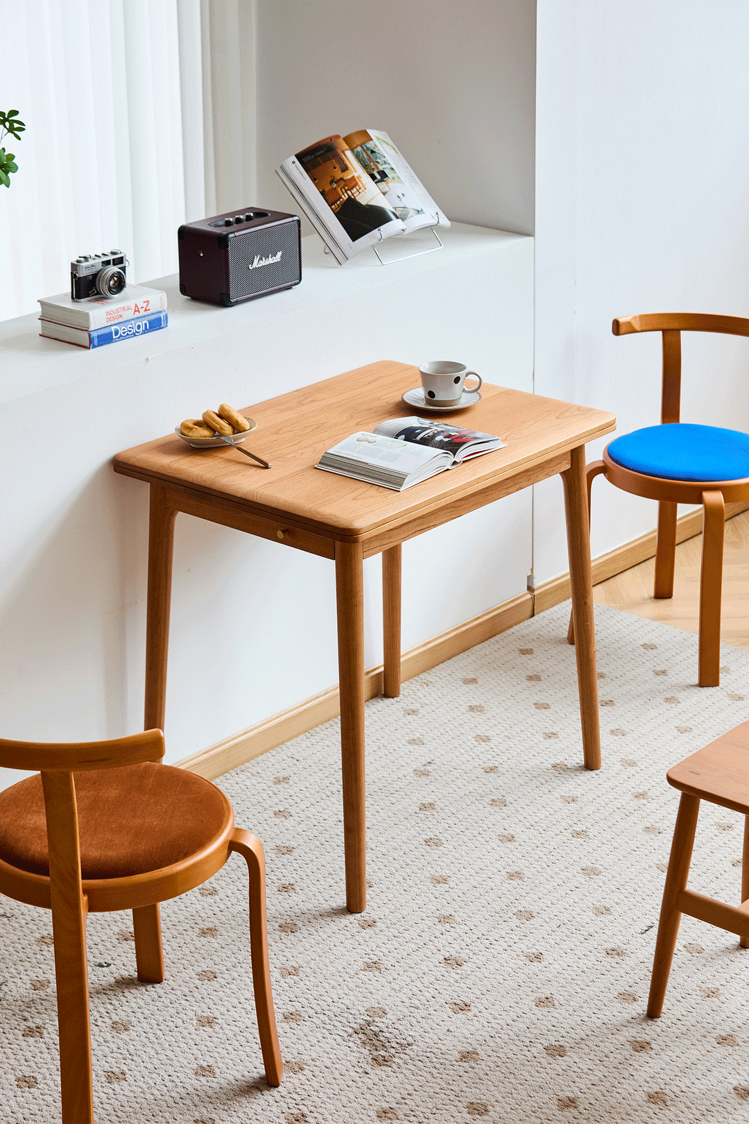 Scandinavian Cherry Wood Extendable Dining Table FOREST