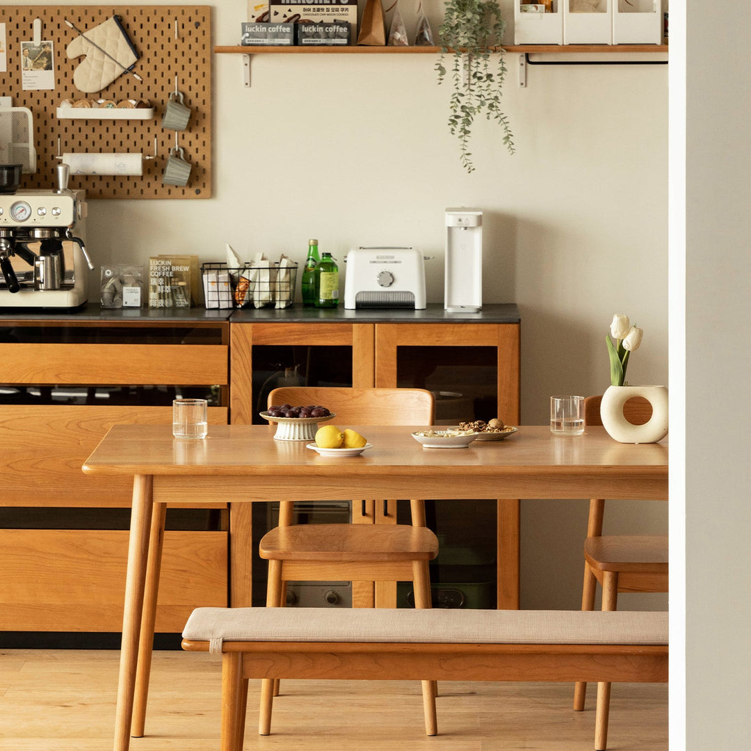 Scandinavian cherry wood dining table green environmental situation.