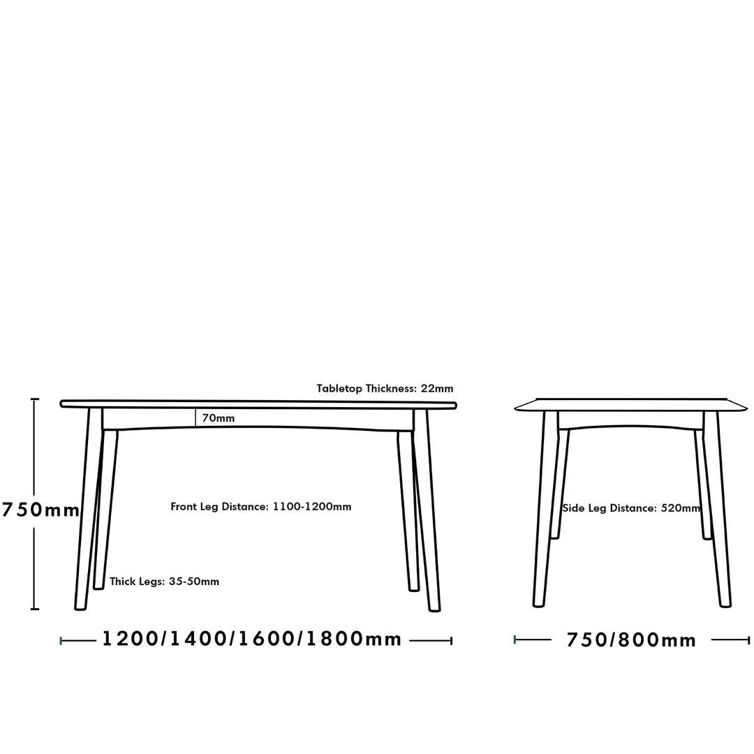 Scandinavian Cherry Wood Dining Table GREEN