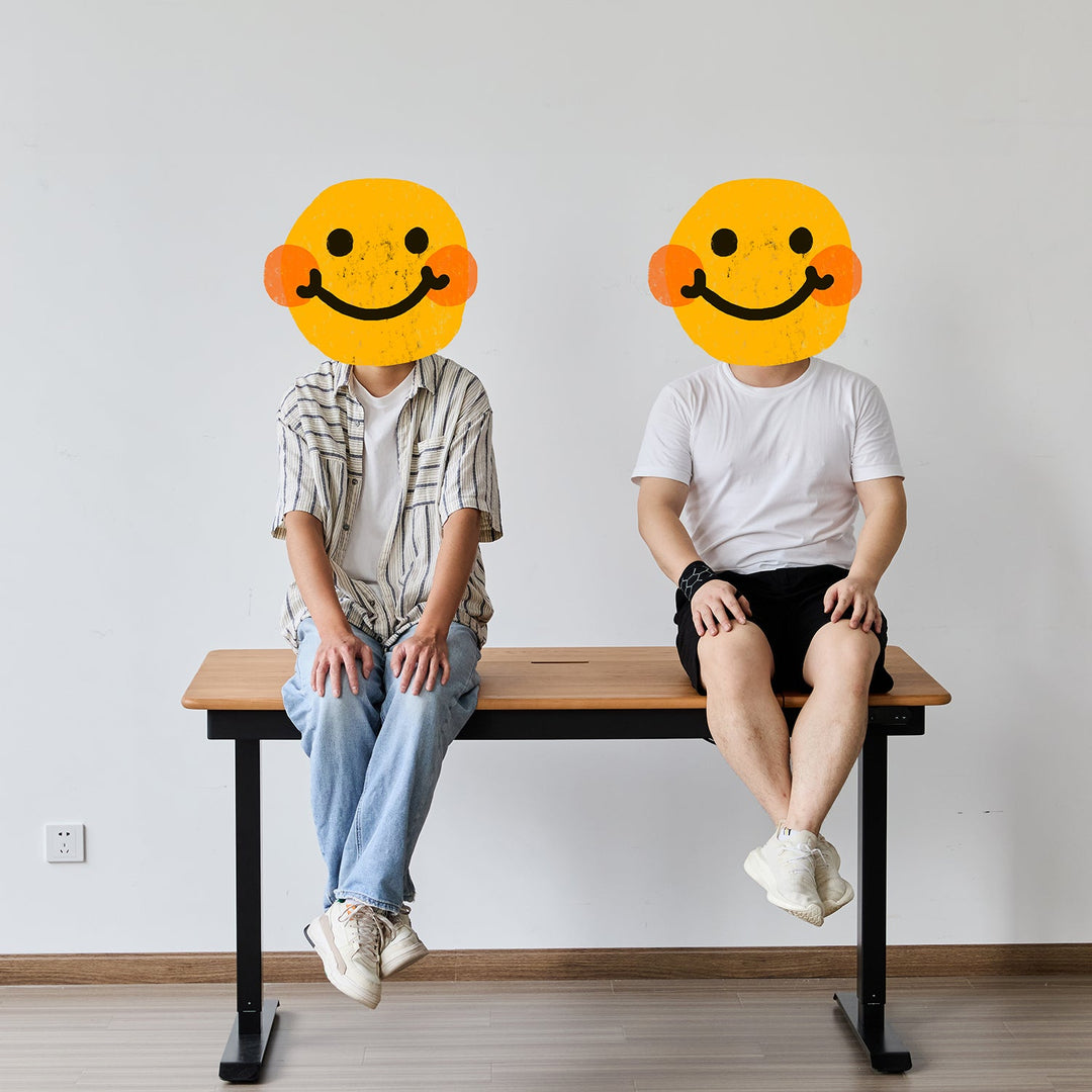 Scandinavian Cherry Wood Electric Height Adjustable Study Table KAZAMA