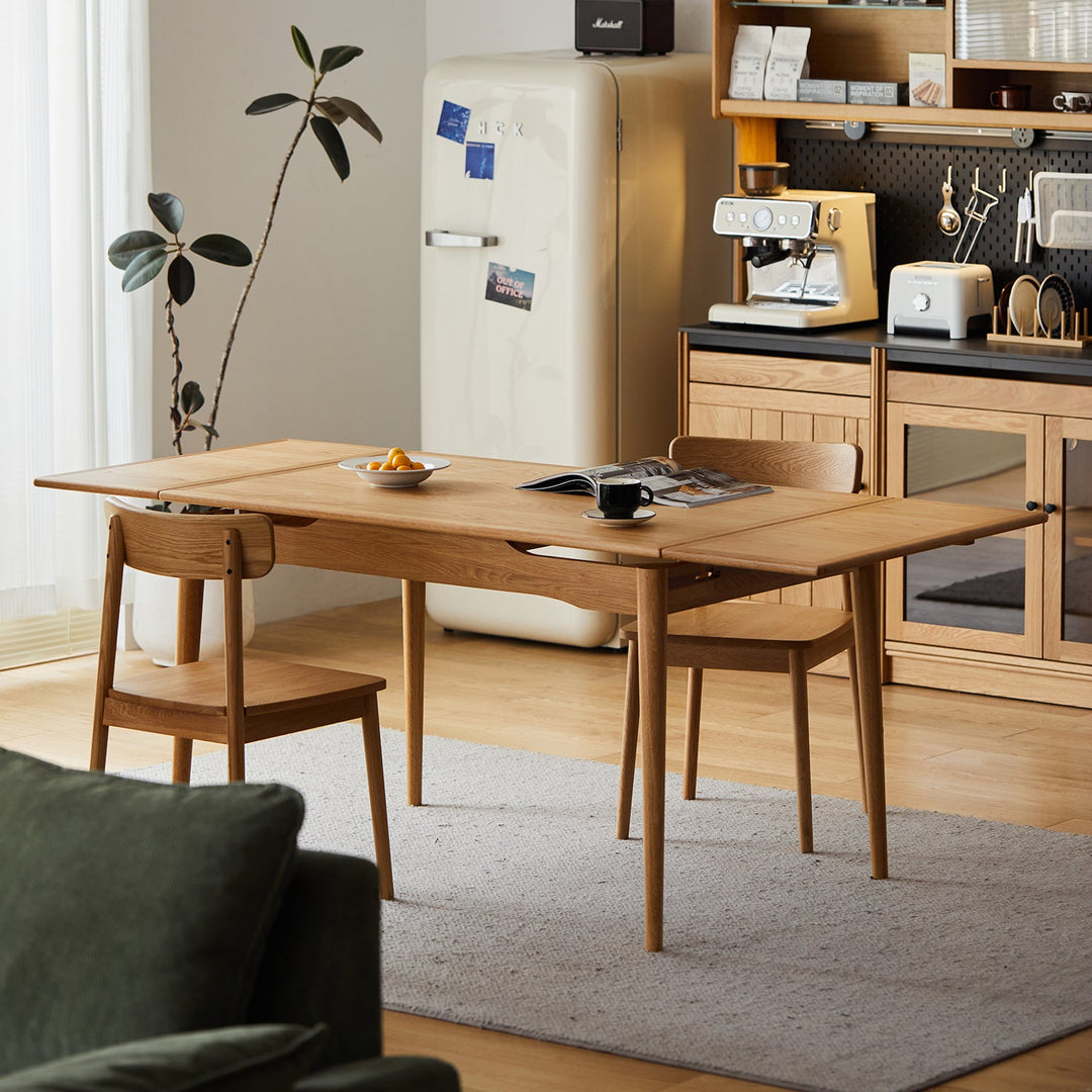 Scandinavian Oak Wood Extendable Dining Table MCGEE