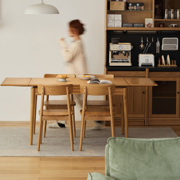 Scandinavian Oak Wood Extendable Dining Table MCGEE