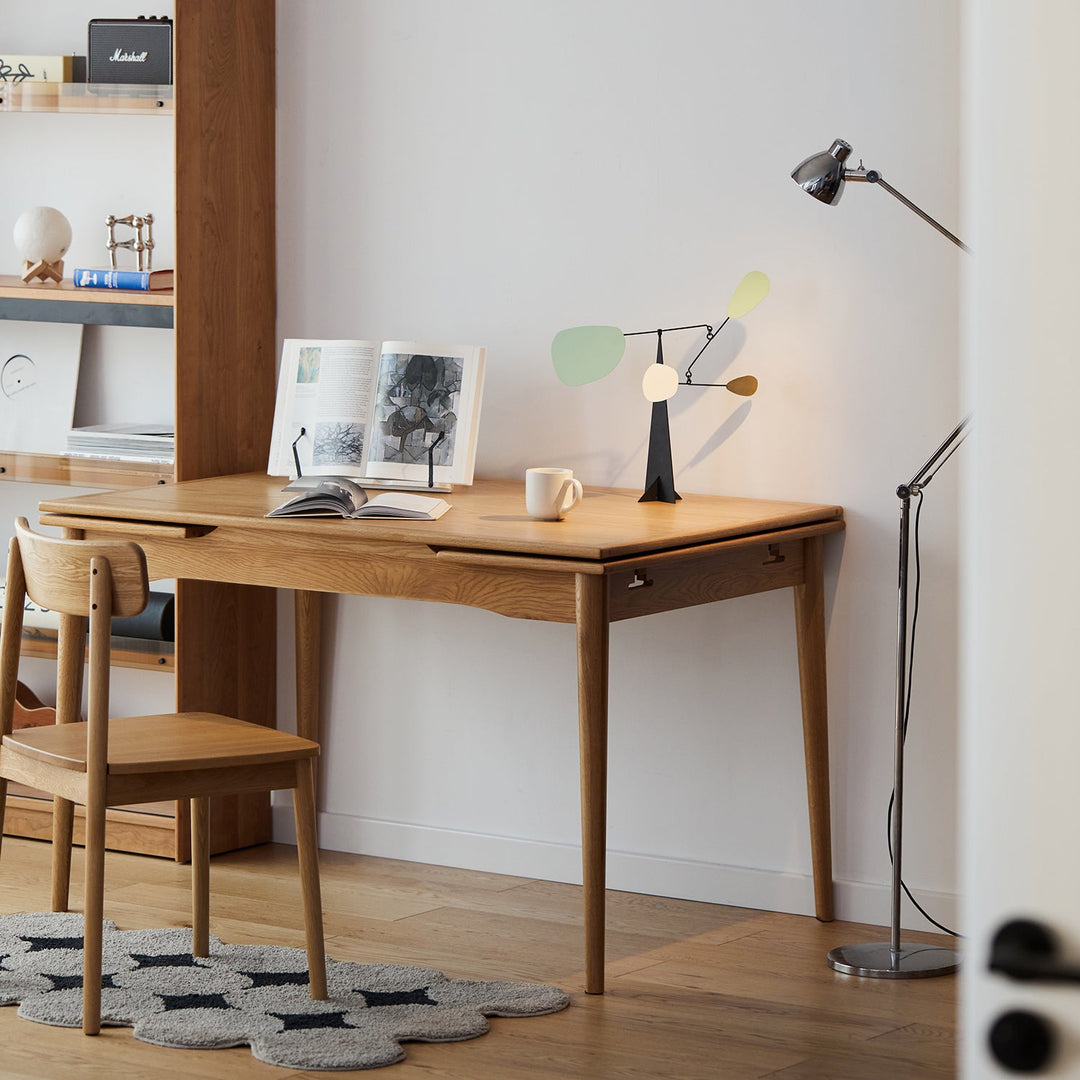 Scandinavian Oak Wood Extendable Dining Table MCGEE