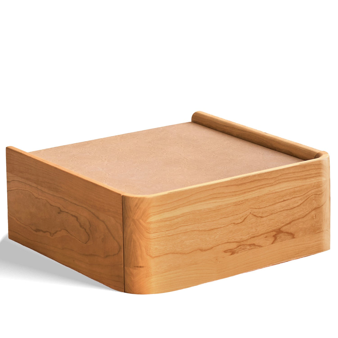 Scandinavian Cherry Wood Microfiber Leather Hanging Side Table LUNA