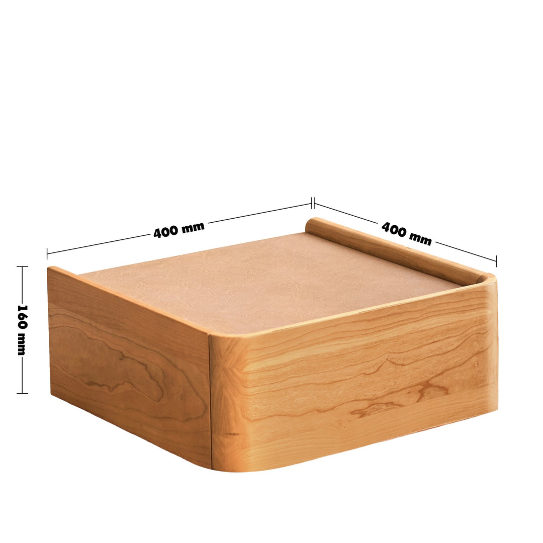 Scandinavian Cherry Wood Microfiber Leather Hanging Side Table LUNA