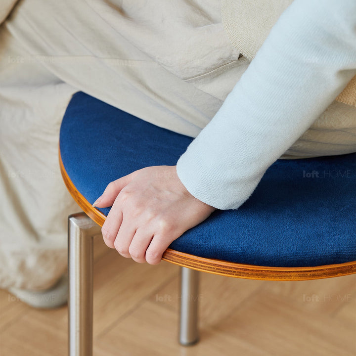 Scandinavian Cherry Wood Mix Weave Fabric Dining Chair TIMELESS