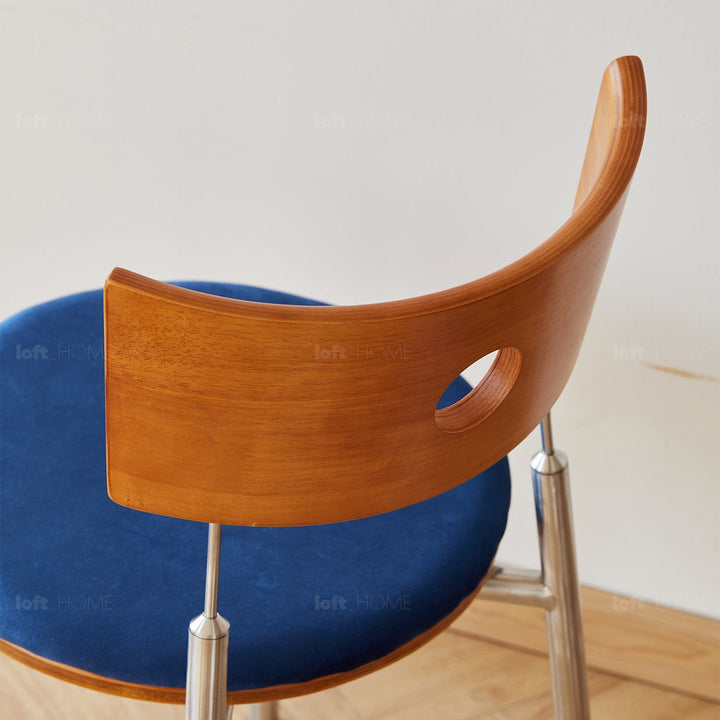 Scandinavian Cherry Wood Mix Weave Fabric Dining Chair TIMELESS