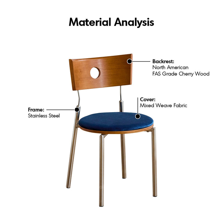 Scandinavian cherry wood mix weave fabric dining chair timeless situational feels.