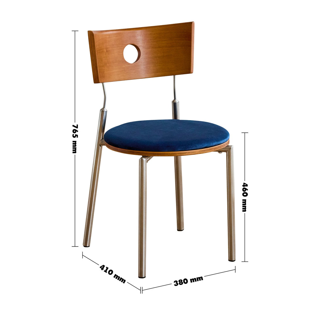 Scandinavian Cherry Wood Mix Weave Fabric Dining Chair TIMELESS