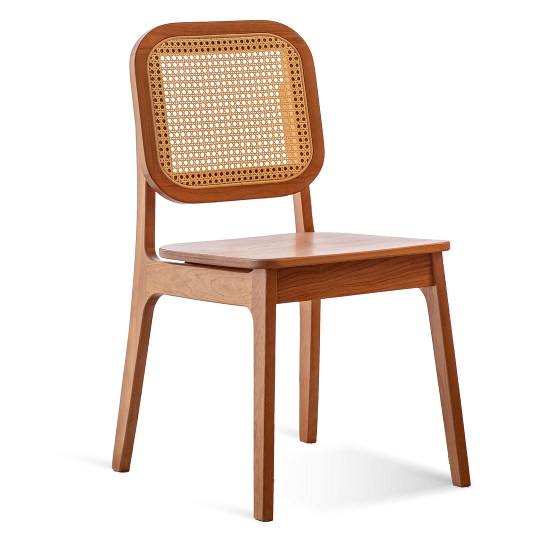 Scandinavian Cherry Wood Rattan Dining Chair NOOK