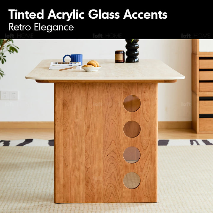 Scandinavian Cherry Wood Sintered Stone Dining Table TIMELESS