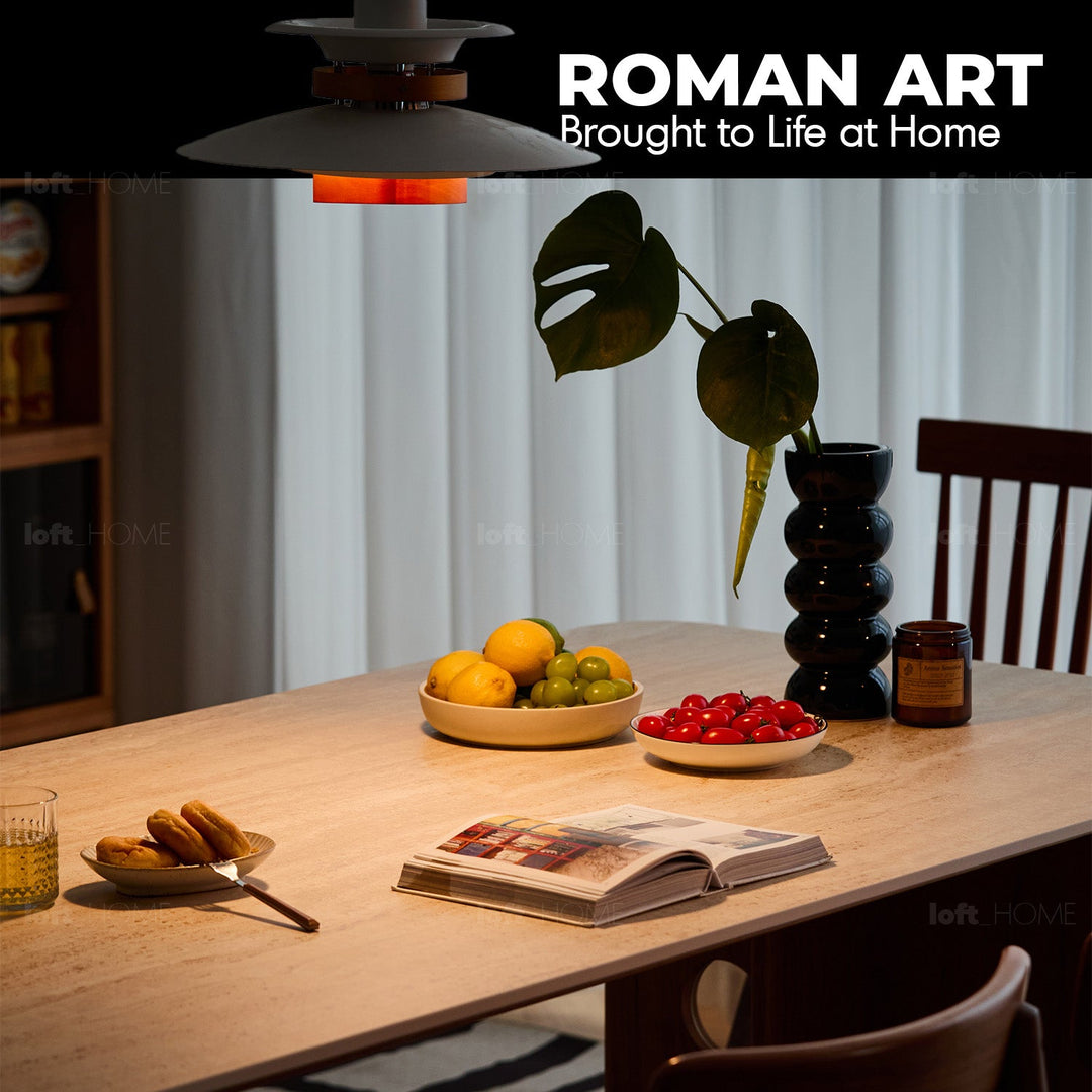 Scandinavian Cherry Wood Sintered Stone Dining Table TIMELESS