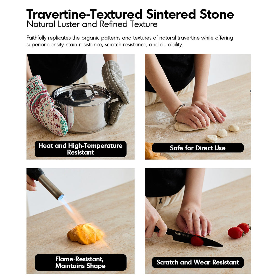 Scandinavian Cherry Wood Sintered Stone Dining Table TIMELESS