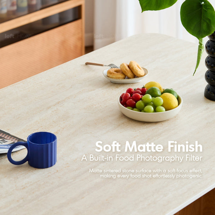 Scandinavian Cherry Wood Sintered Stone Dining Table TIMELESS